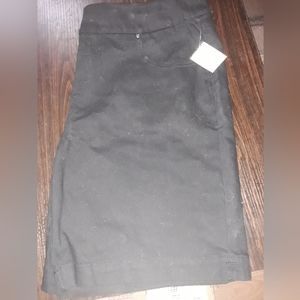 Terra & Sky Black Pullon Jean Shorts